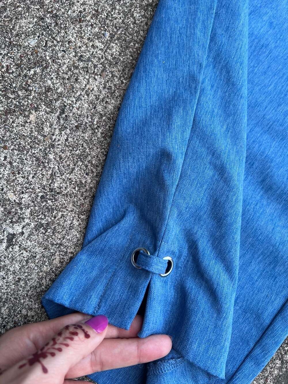 Allison Daley Pull-On Capri Pants Size 18 Blue Faux Denim - Picture 3 of 5